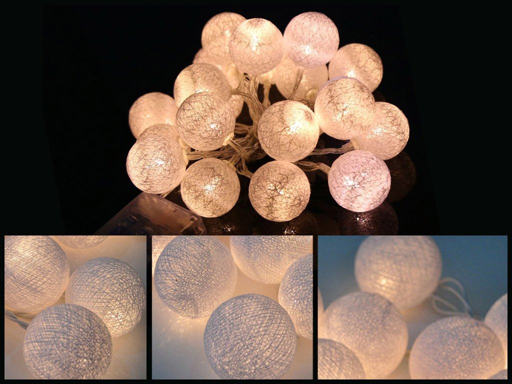 Guirlande lumineuse boules de coton avec livraison GRATUITE!