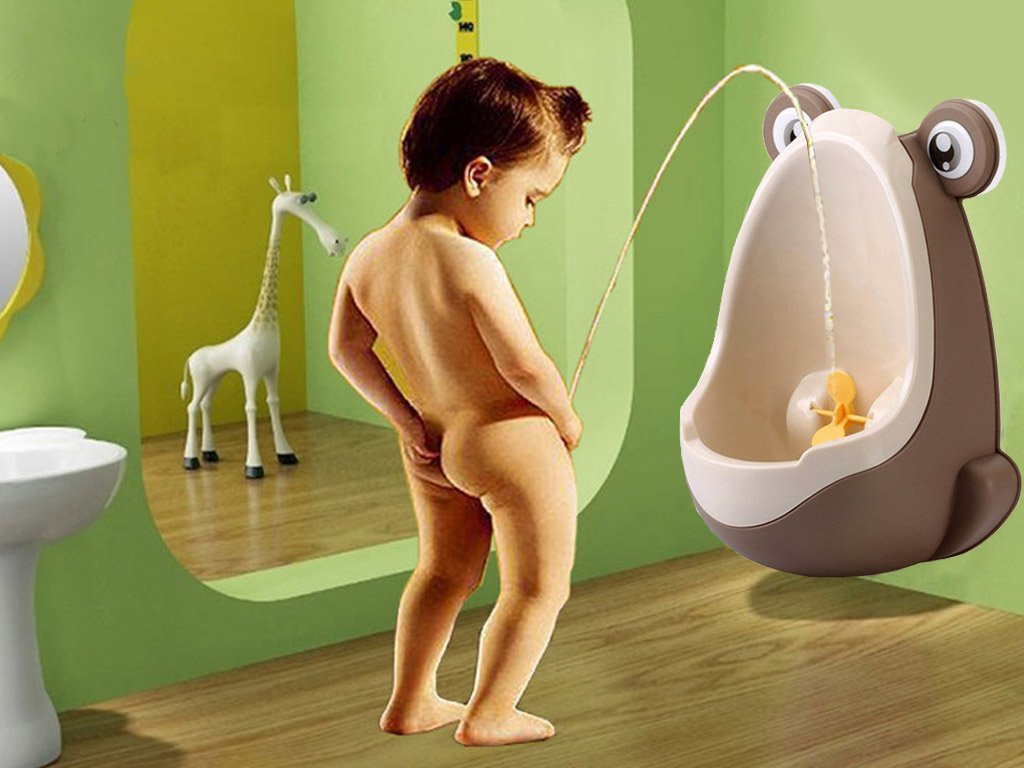 L'urinoir pour les enfants Grenouille sur le mur. avec la